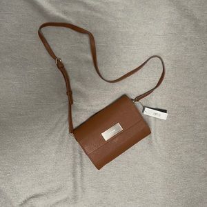 NWT! DKNY Brown Leather Crossbody Bag